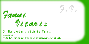 fanni vitaris business card