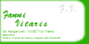 fanni vitaris business card